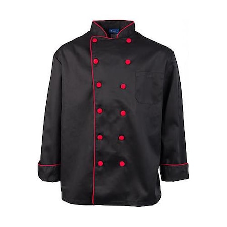 XL Executive Black And Red Chef Coat